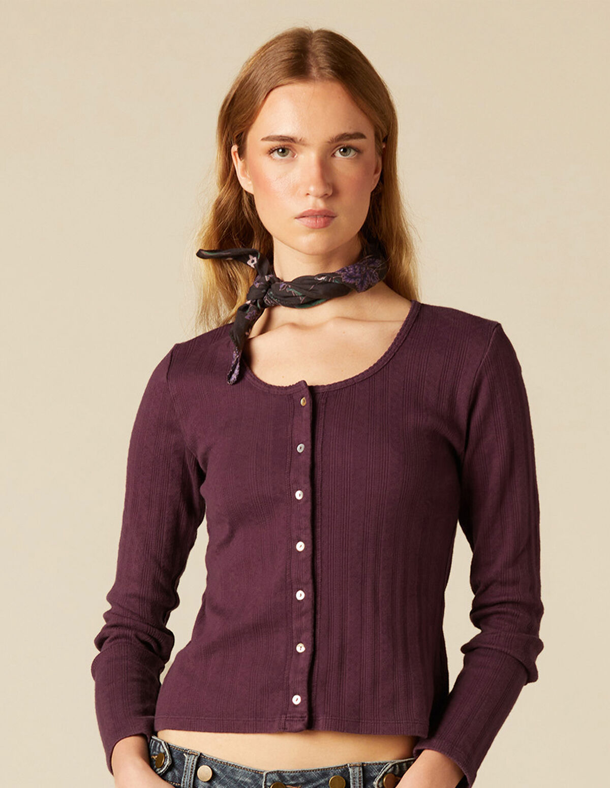 AMETHYST POINTELLE T-SHIRT
