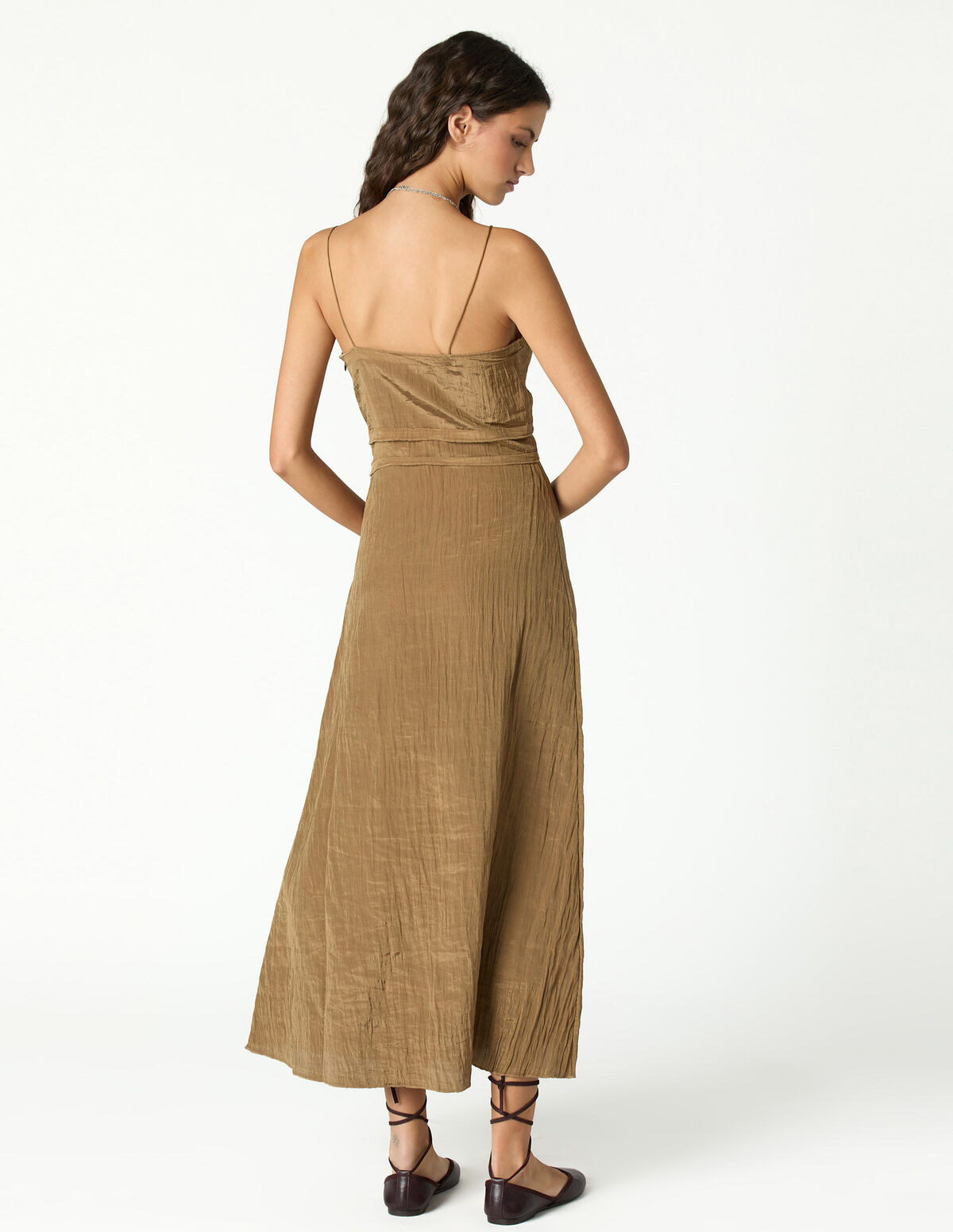 BLACK MIDI SLIP DRESS