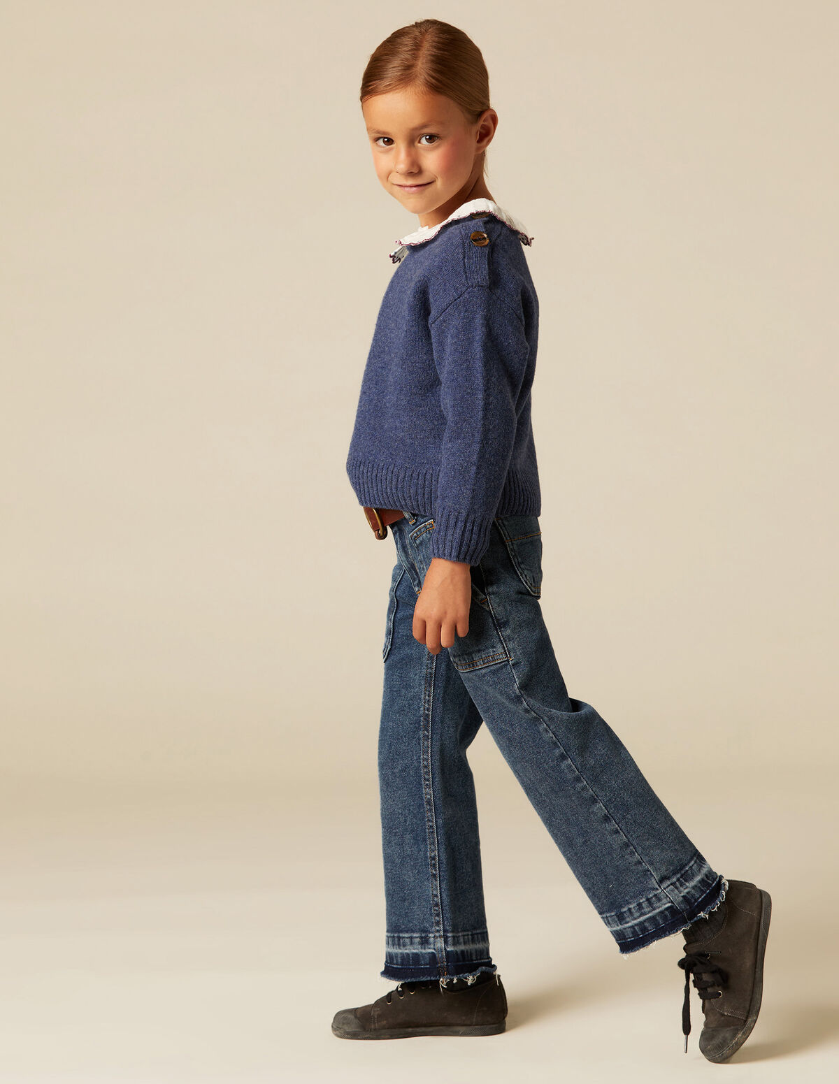 BLUE BUTTONED JUMPER