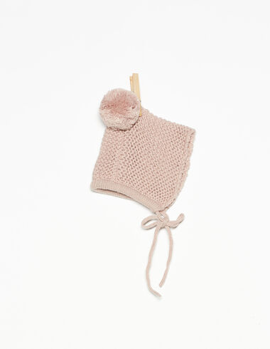 Pink bonnet with pompom - View all > - Nícoli