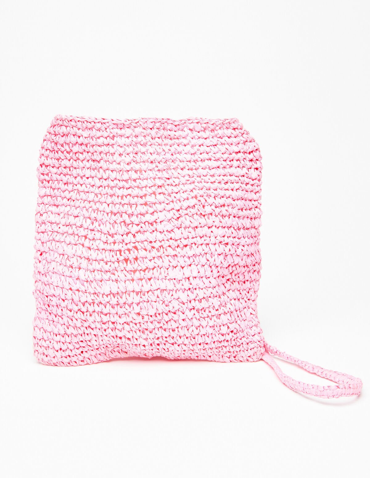 Bandolera grande rafia rosa