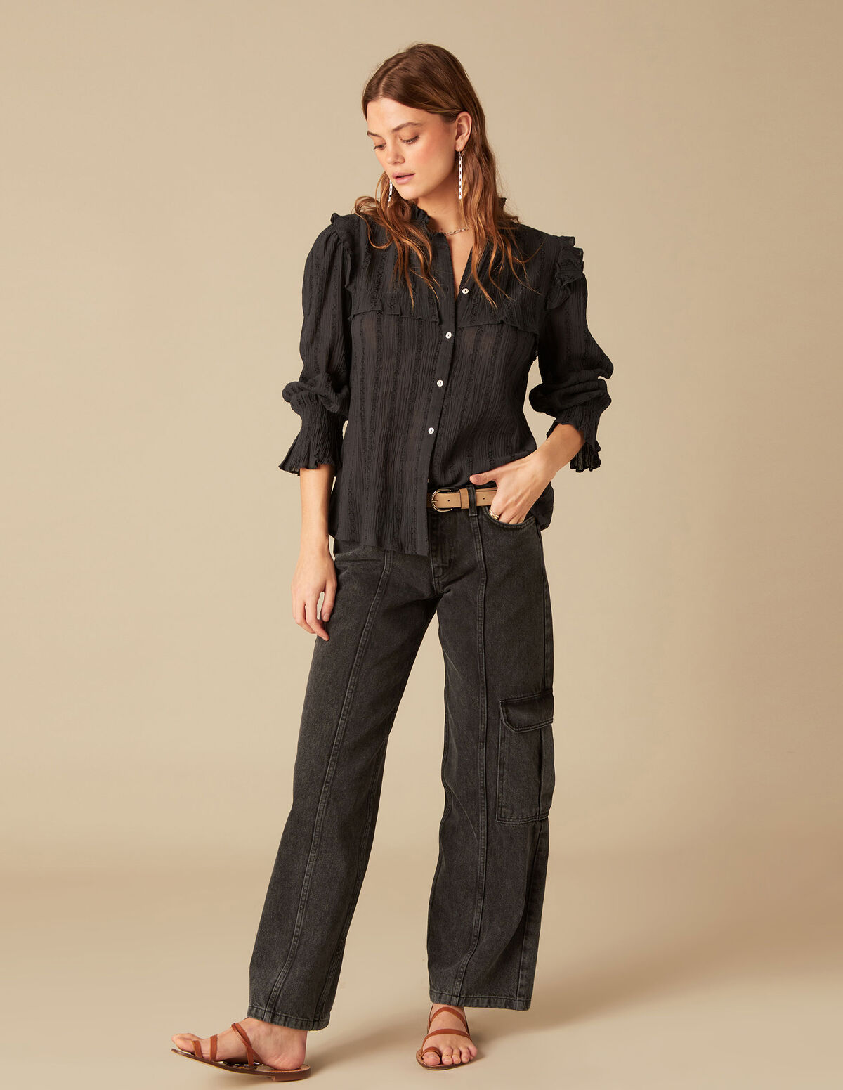ANTHRACITE CARGO TROUSERS