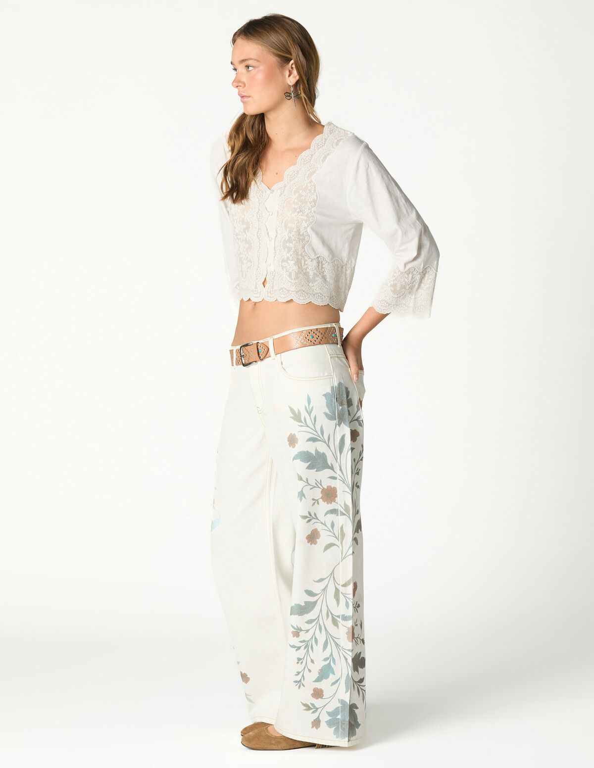 PANTAL&Oacute;N DENIM AZUL PRINT