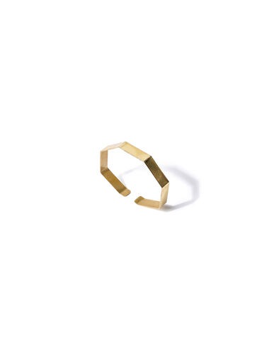 Bracelet manchette petit hexagone doré - Bracelets - Nícoli