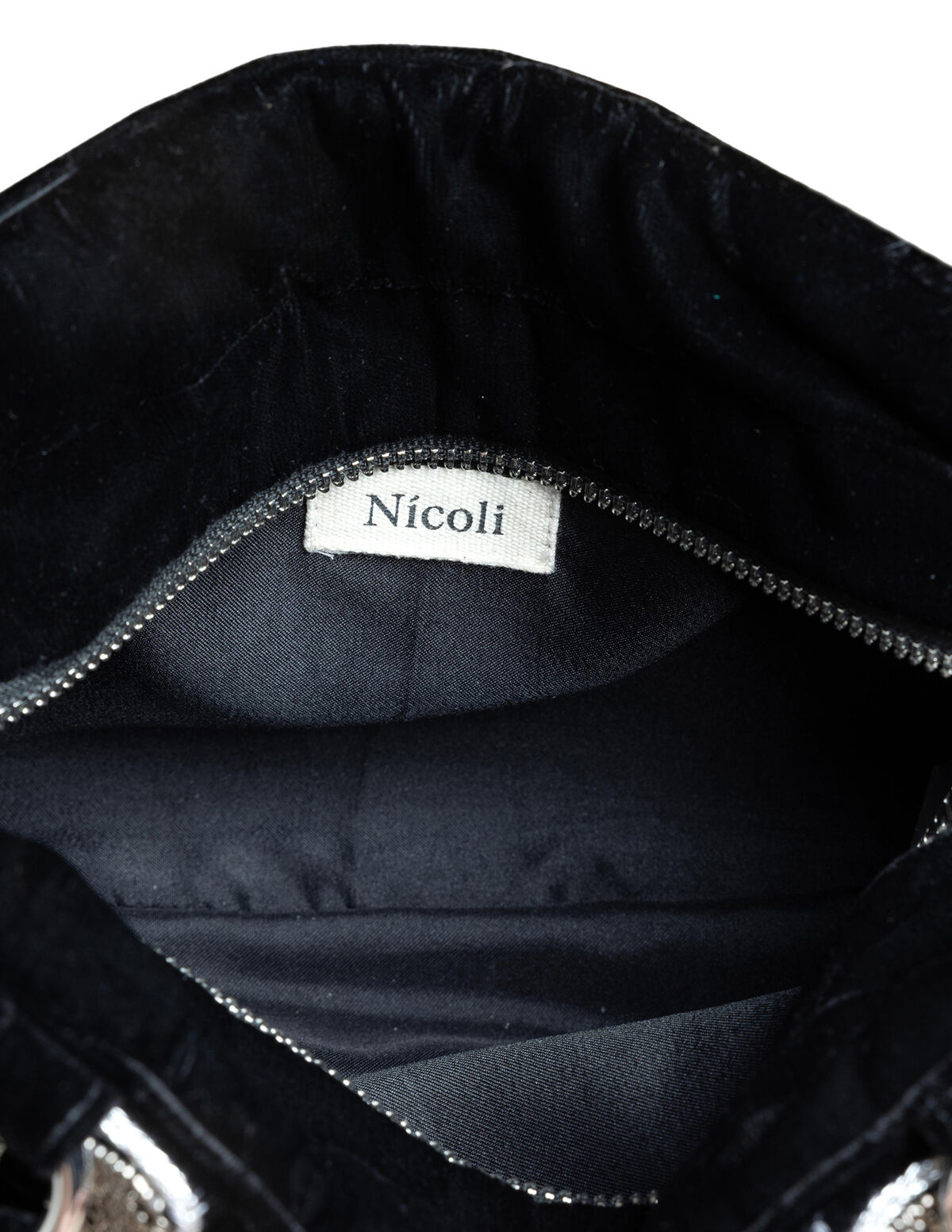 BROWN BEADED VELVET BAG