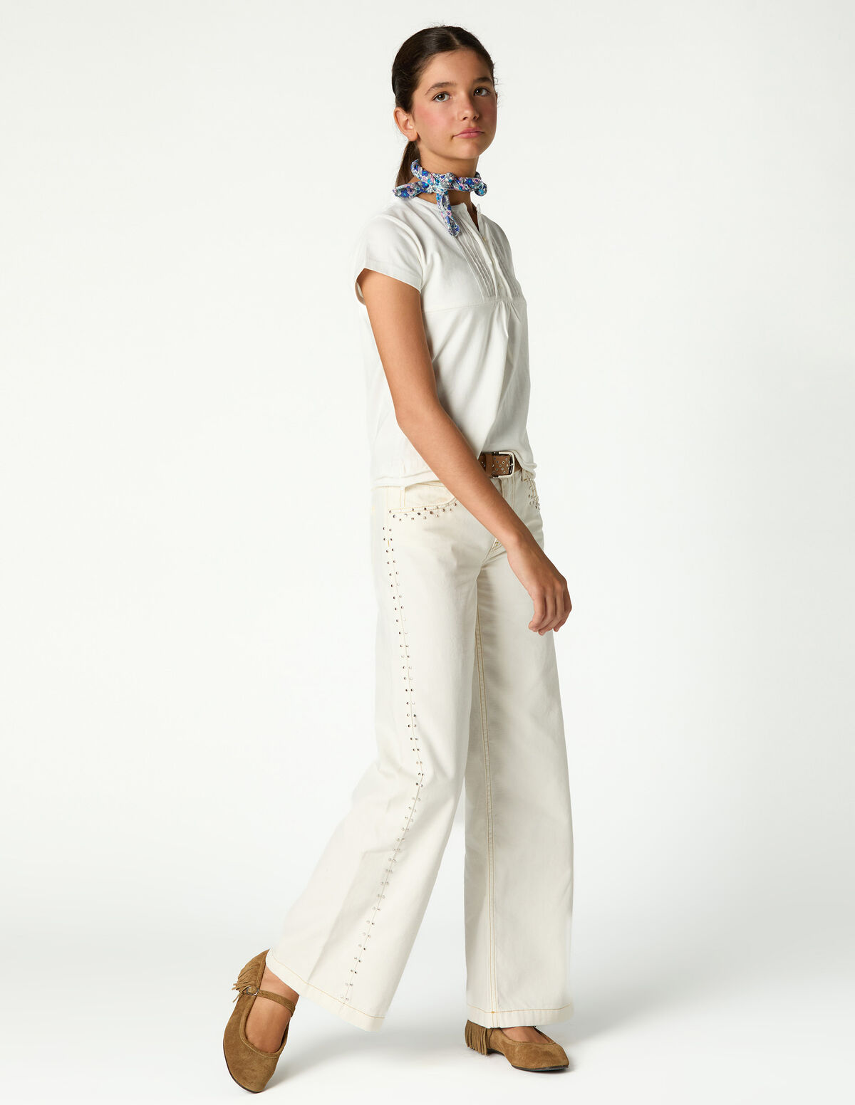 WHITE STUDDED TROUSERS