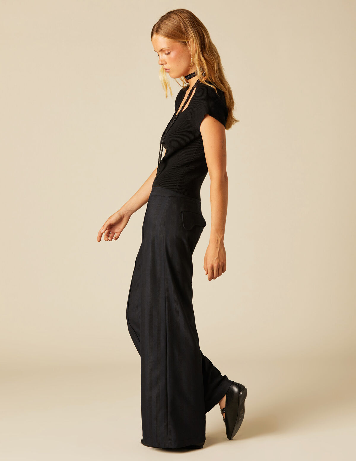 BLUE SADDLE POCKET TROUSERS