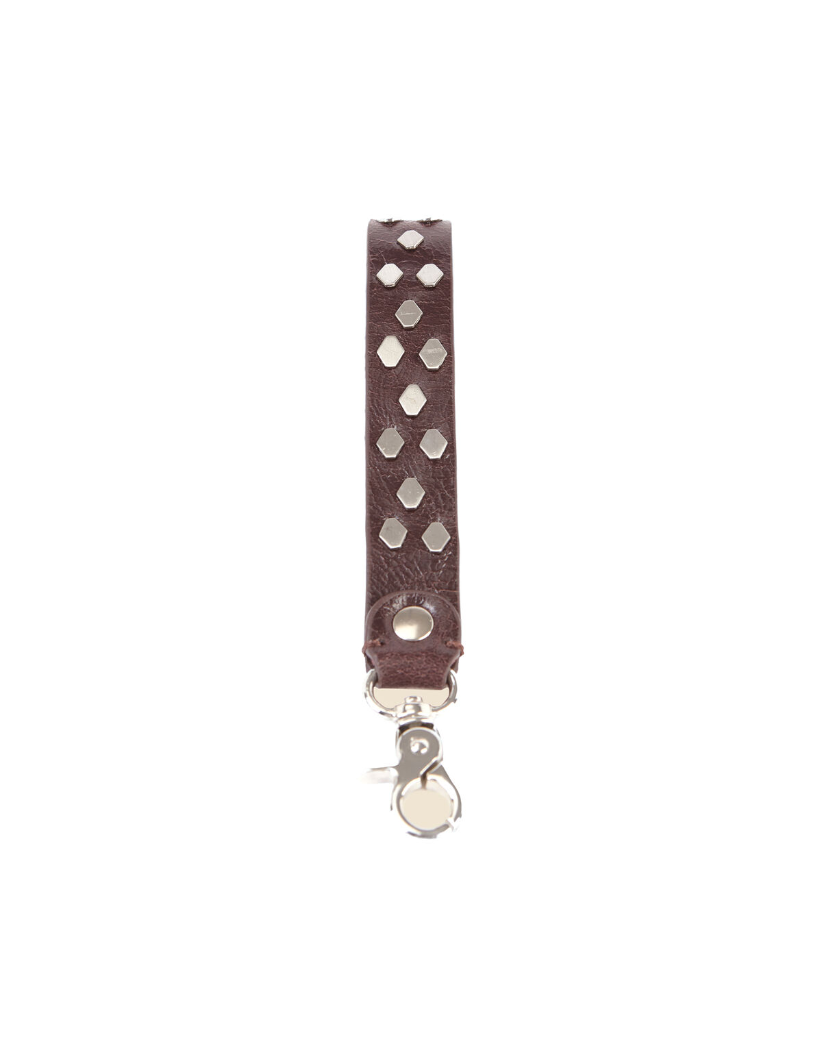BROWN STUDDED KEYCHAIN