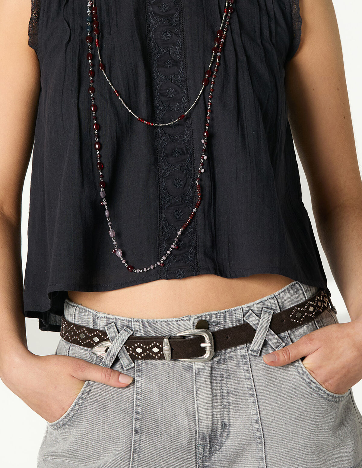 CINTUR&Oacute;N FINO TACHAS ROMBO