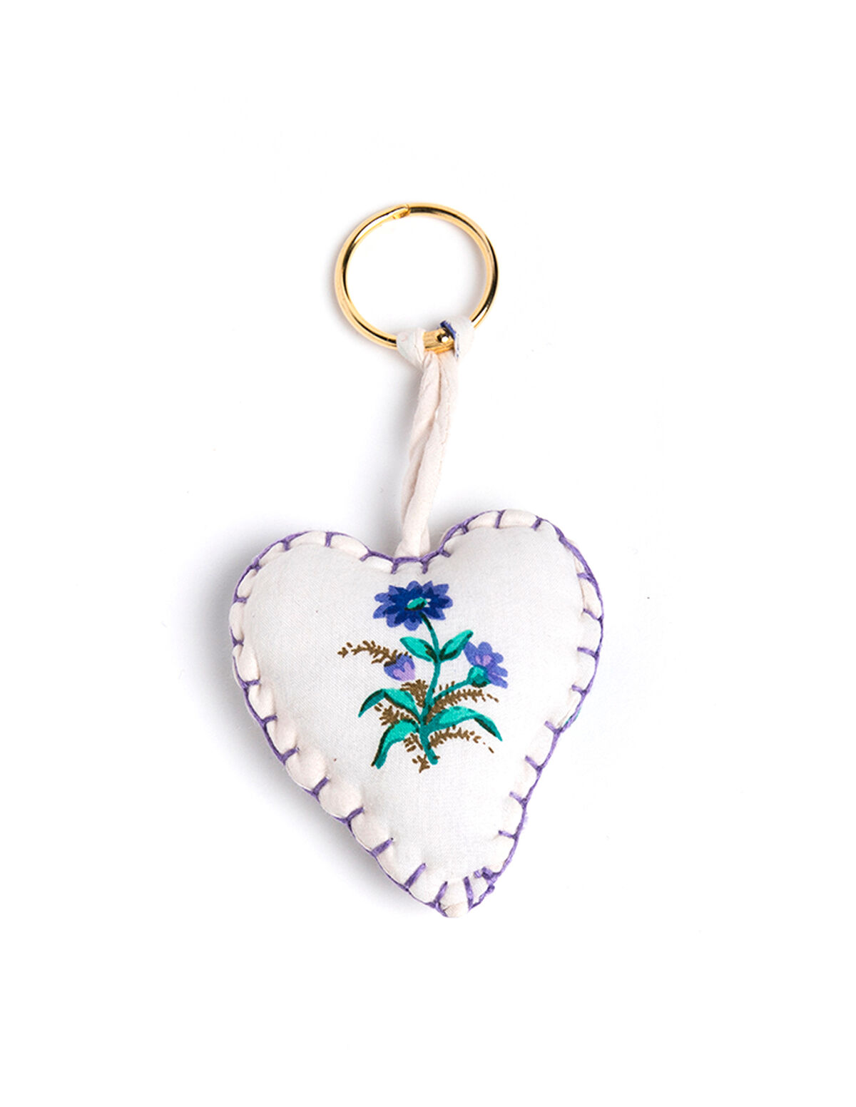 ECRU FLOWER KEY RING