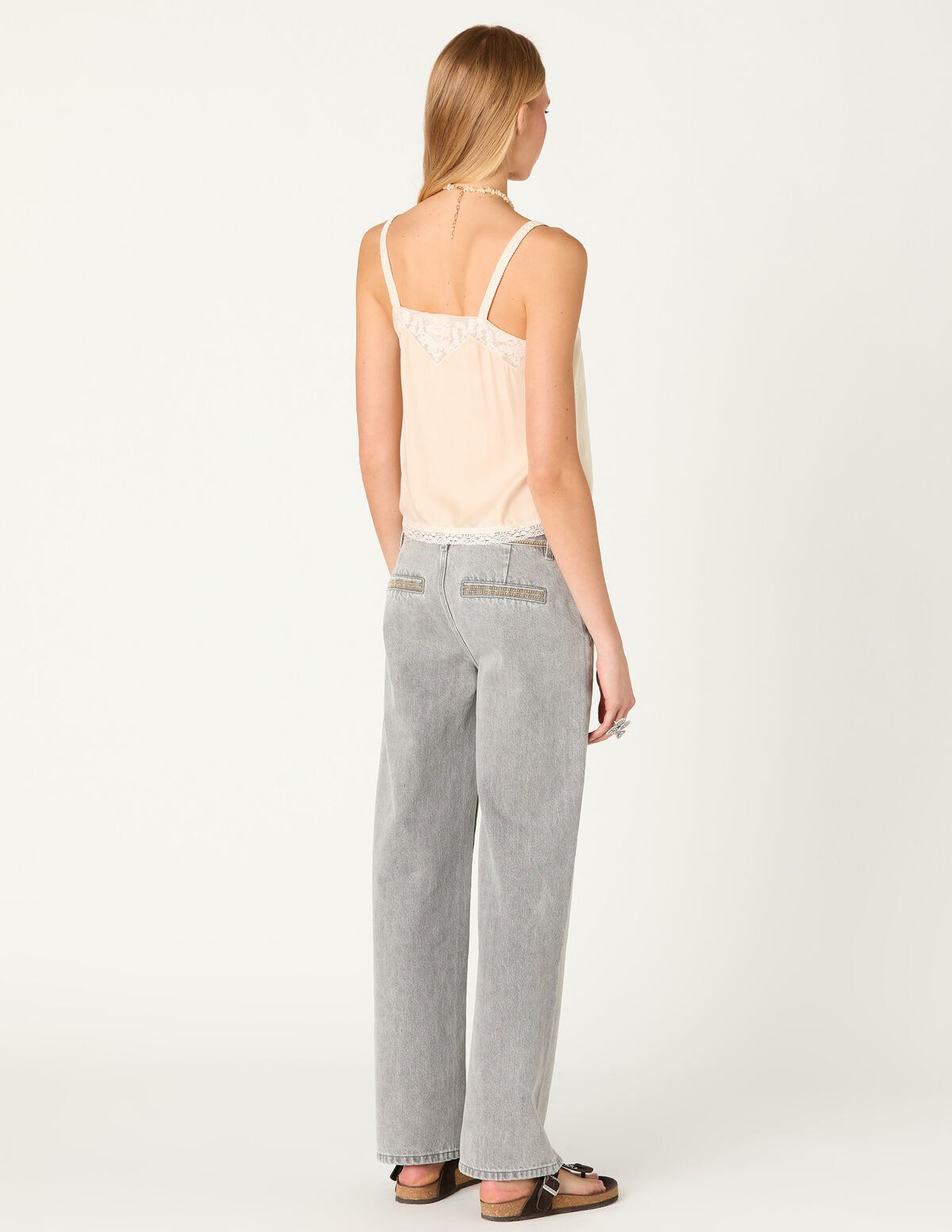 PANTALON BORDADO DENIM BLANCO