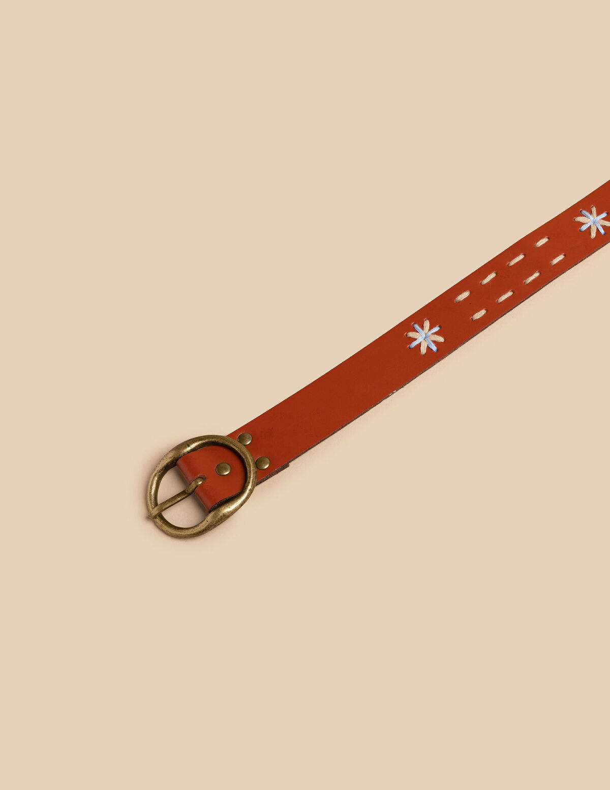 BROWN FLORAL BELT
