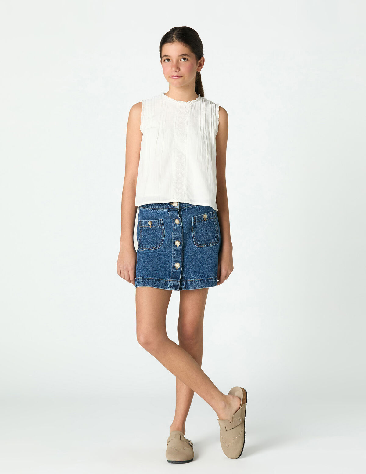 SAIA DENIM BOT&Otilde;ES CRU
