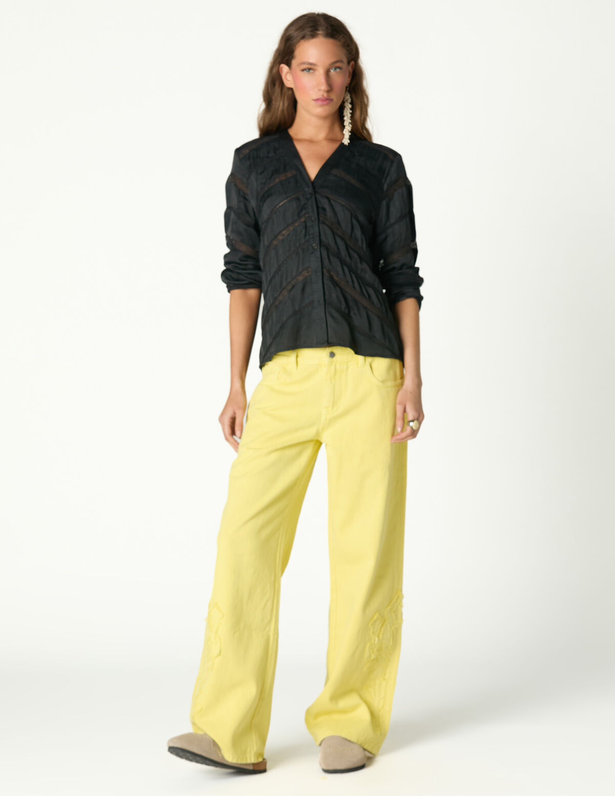 CAL&Ccedil;AS ESTAMPADAS COM DESFIADOS NA COR LIMA