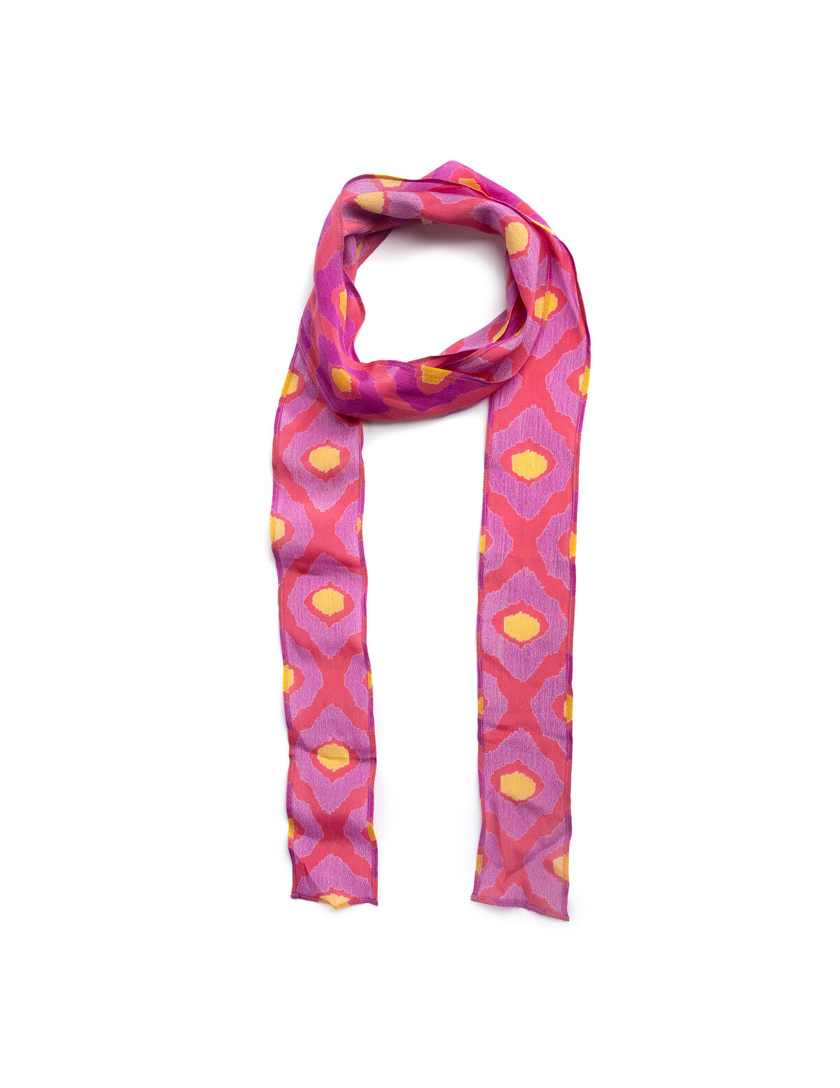 Long pink shibori scarf