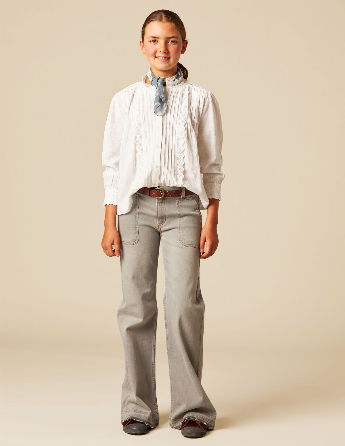 Blue wide leg jeans