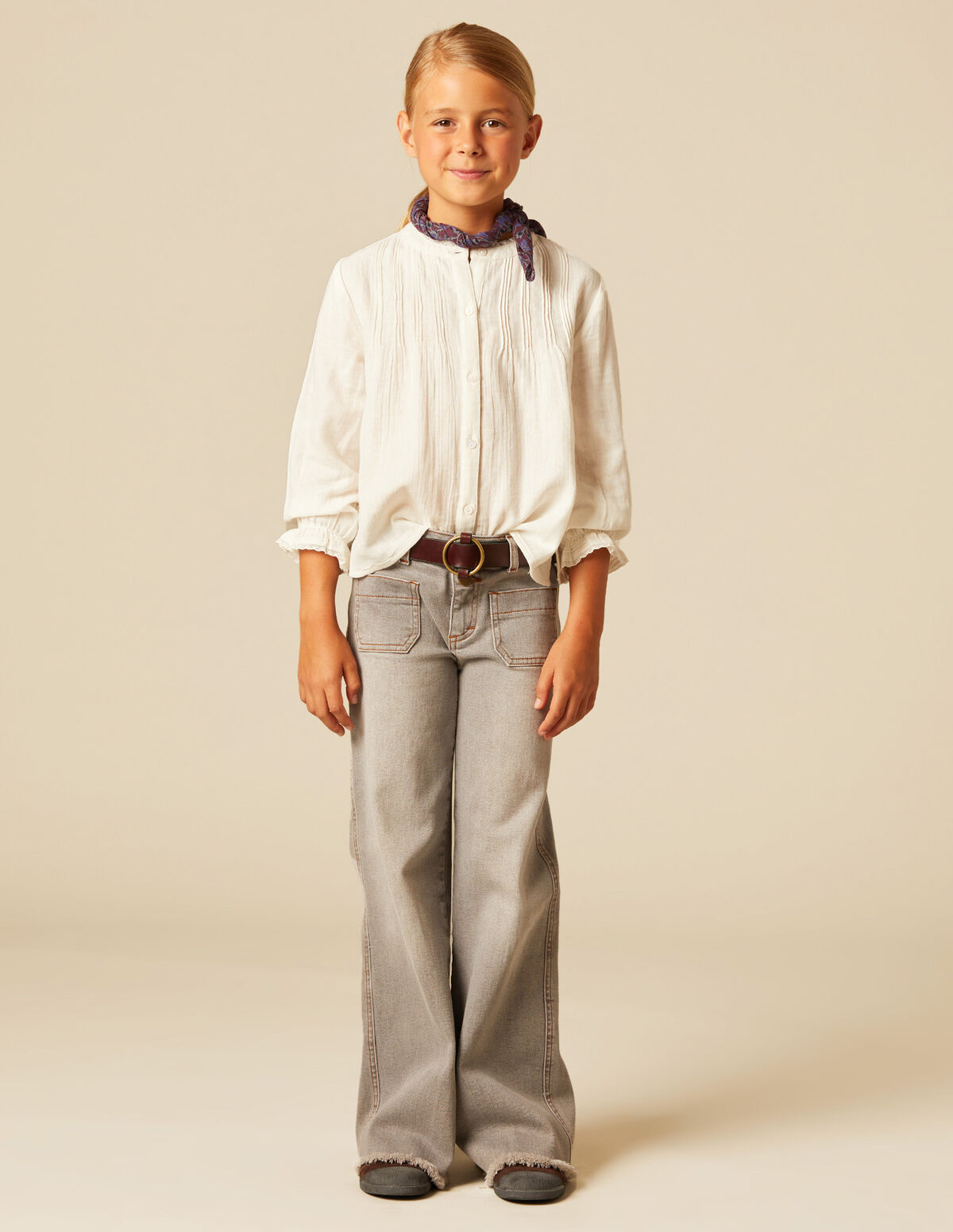 ECRU PIN-TUCK SHIRT