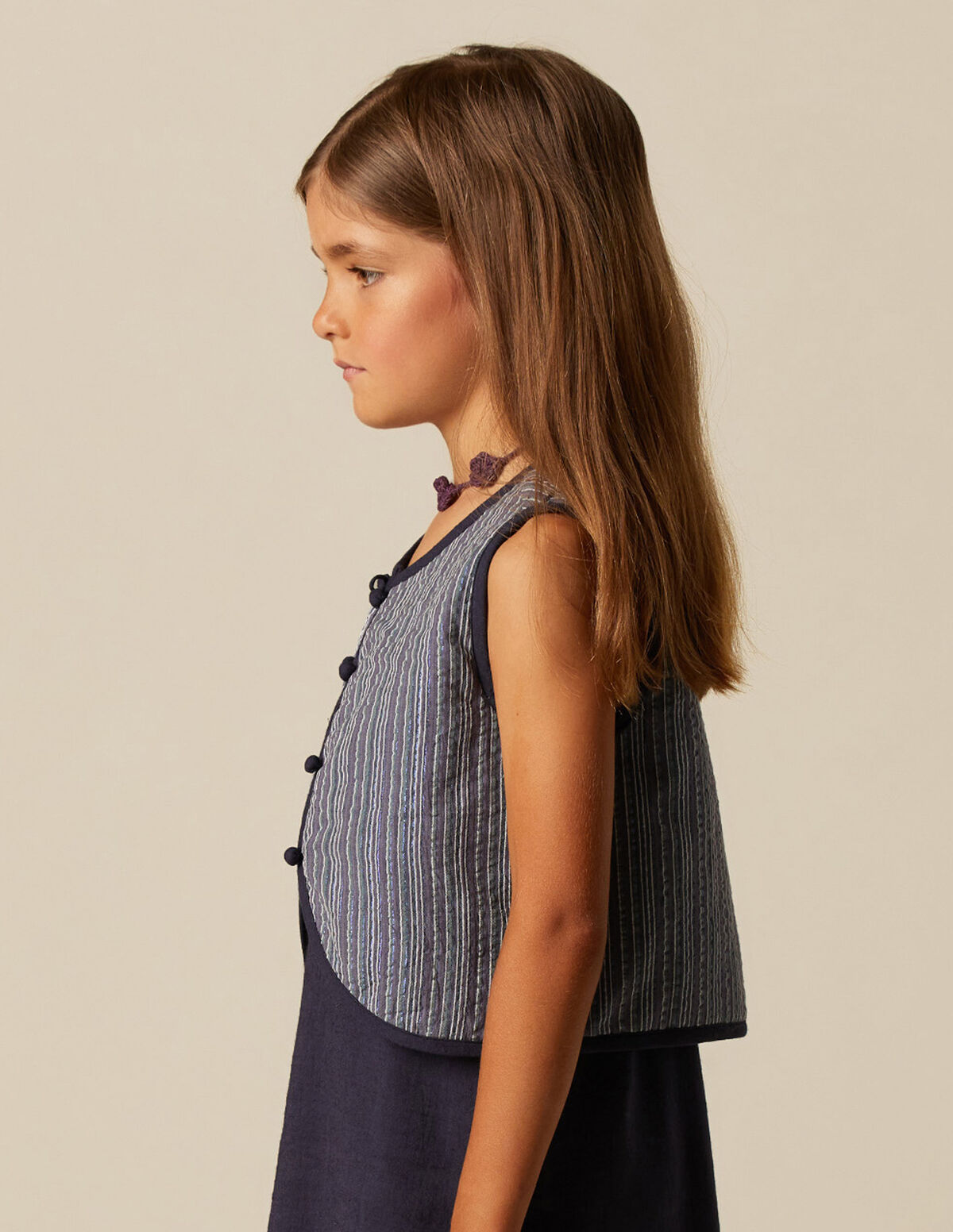 COLETE RISCA AZUL LÚREX