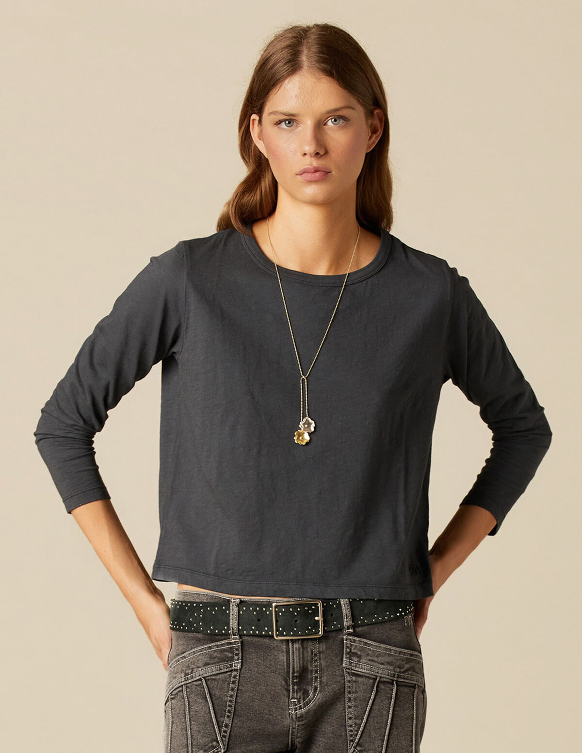 LONG-SLEEVE NN ANTHRACITE T-SHIRT