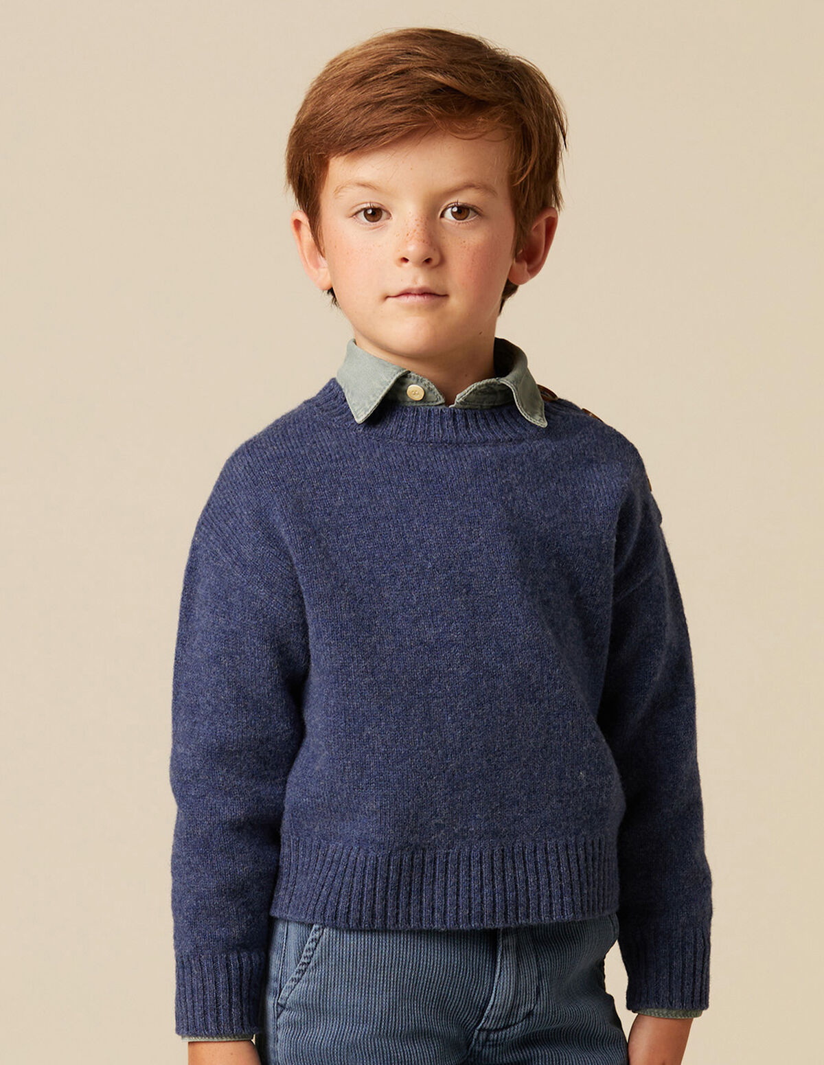 BLUE BUTTONED JUMPER