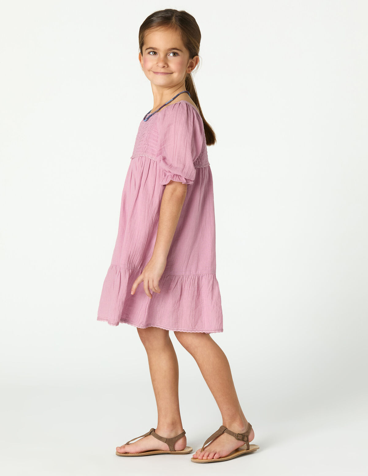 OVERCAST PIN-TUCK DRESS