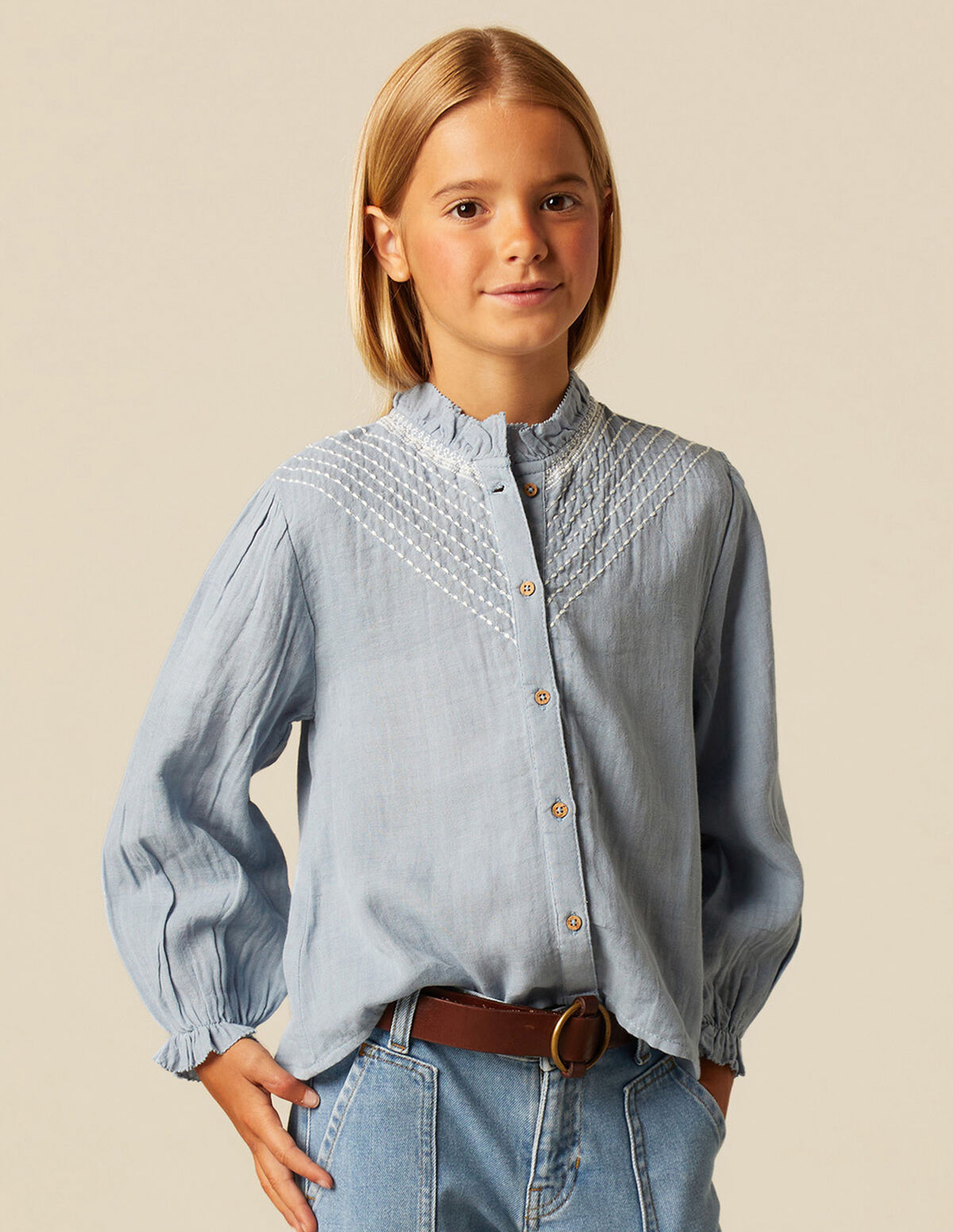 BLUE STITCHING SHIRT