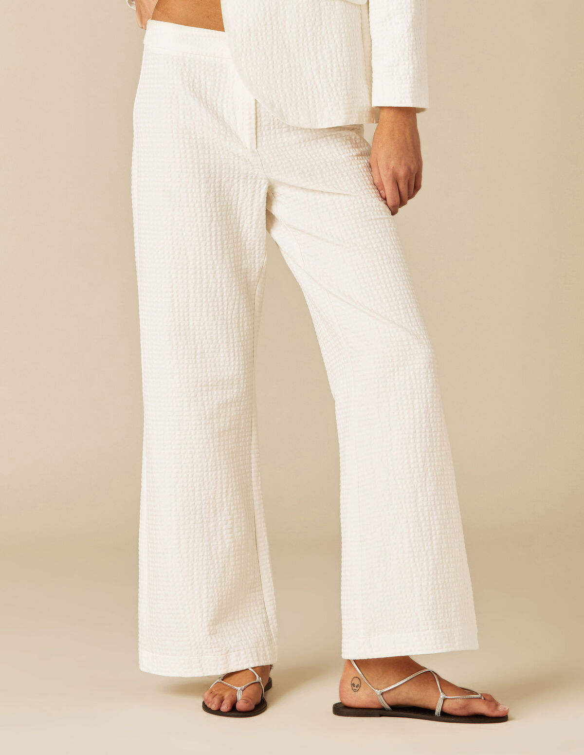 PANTALON TEXTURE BLANC