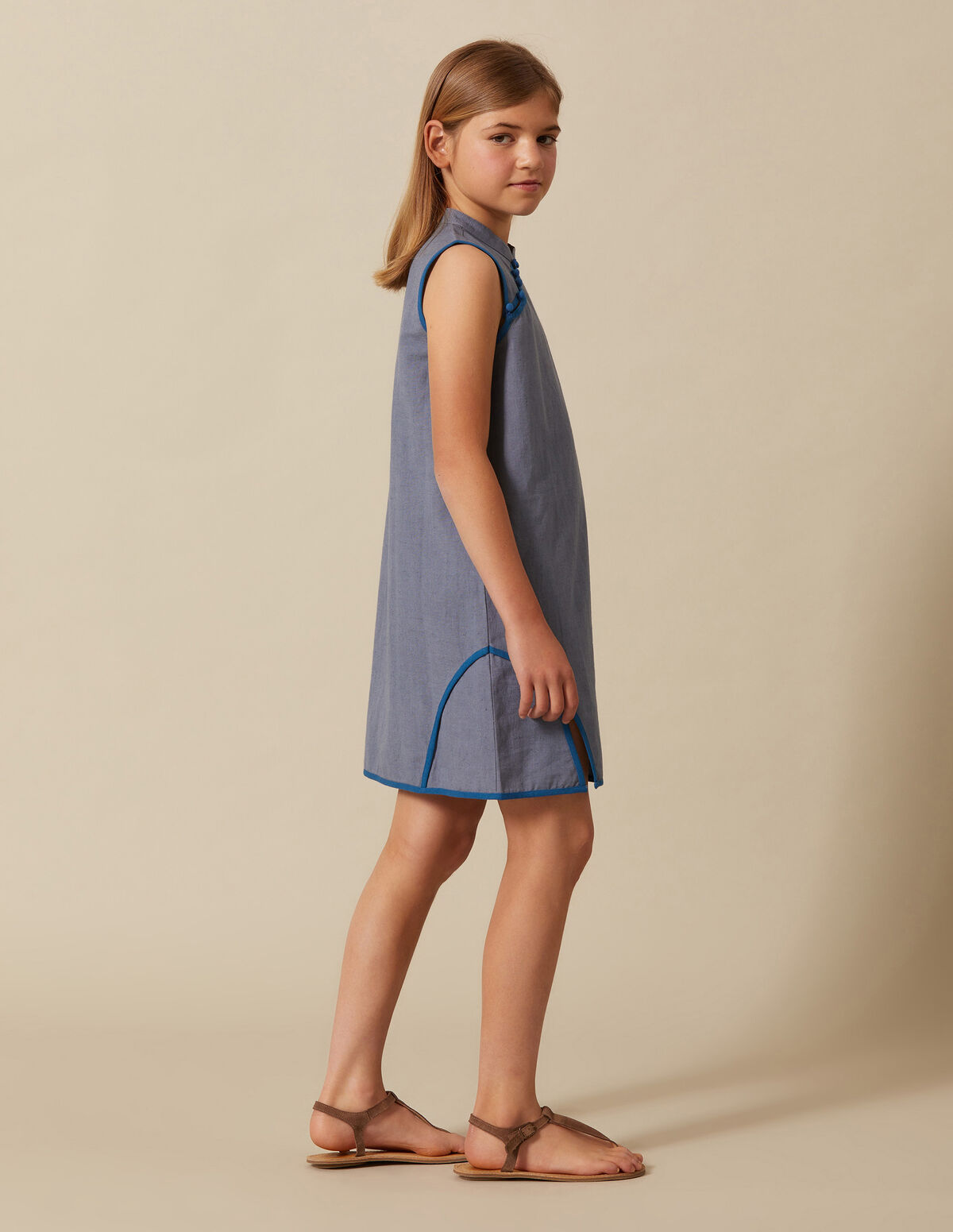 VESTIDO BOTONES AZUL