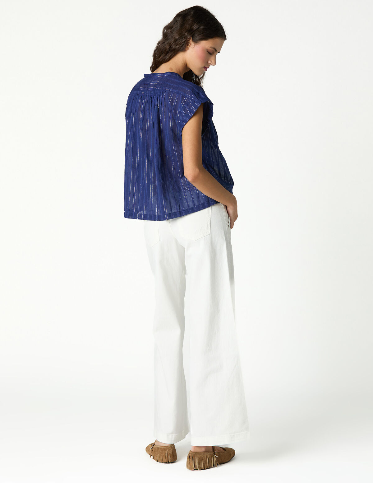 WHITE 'NN' EMBROIDERED TROUSERS