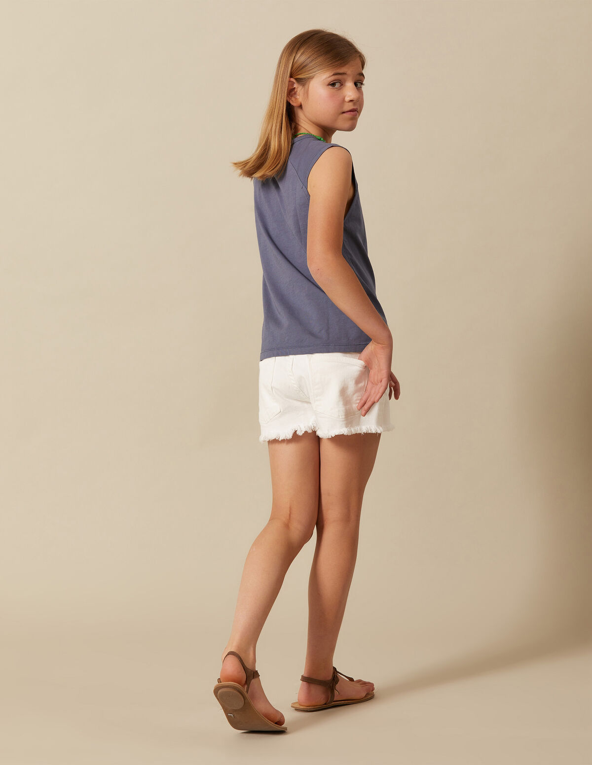 Short botones vaquero azul
