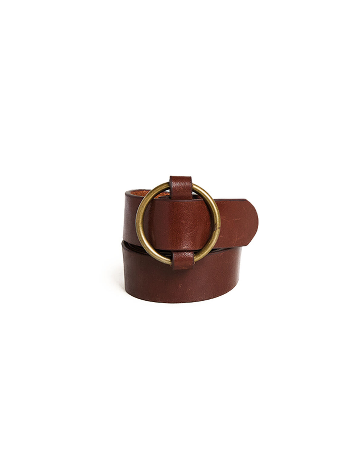 BROWN ROUND BUCKLE BELT