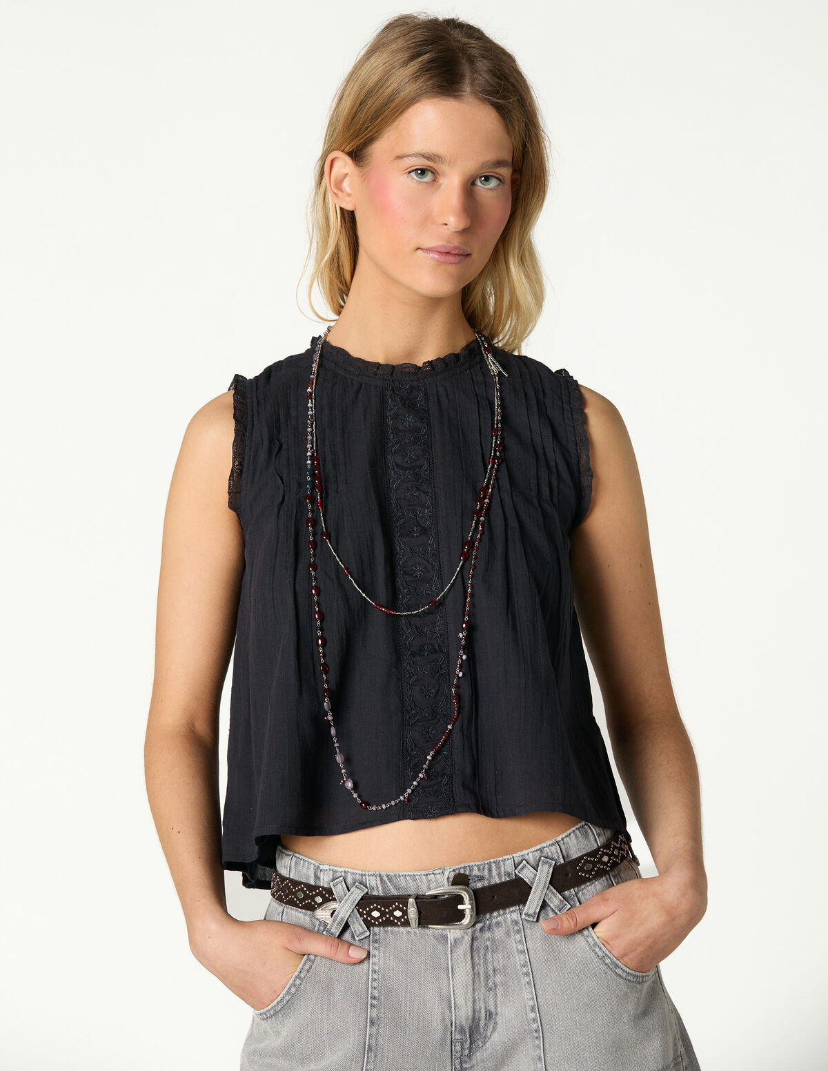 TOP NERVURAS ANTRACITE