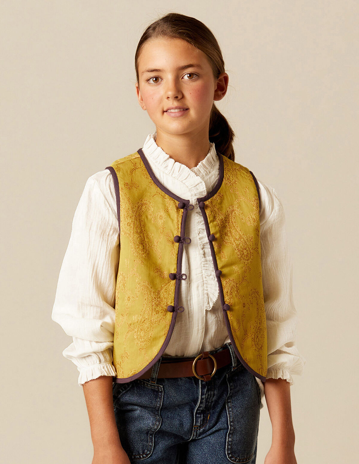 MUSTARD PAISLEY WAISTCOAT