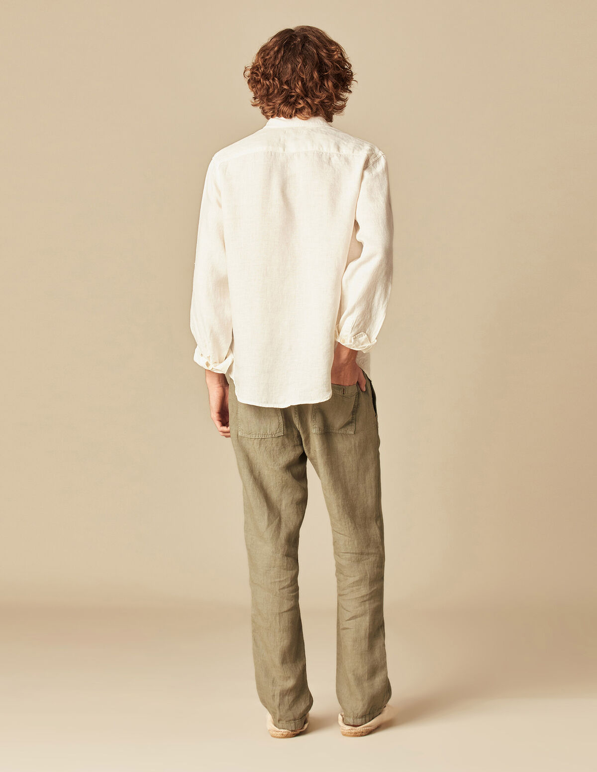 CHEMISE COL V LIN BLANCHE