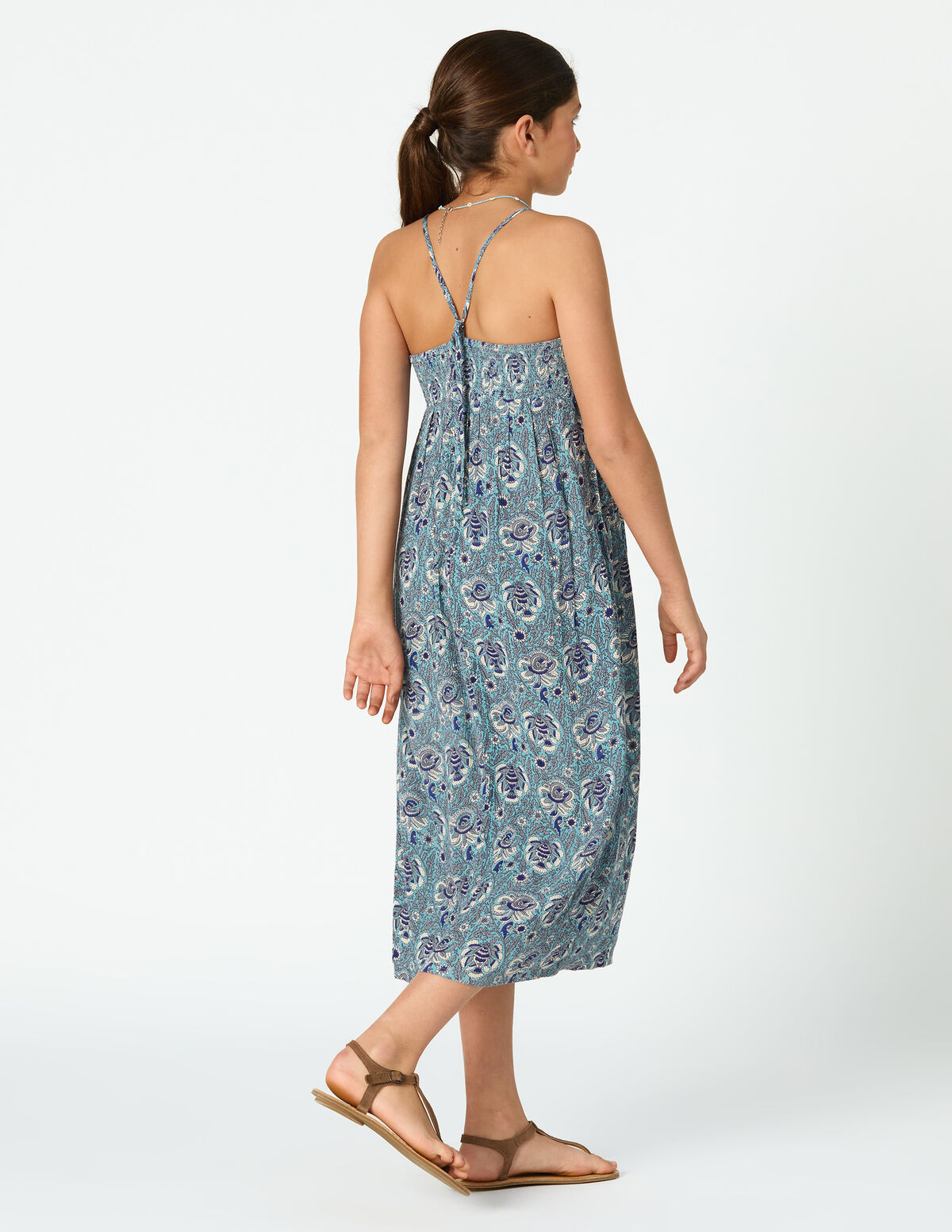 VESTIDO AL&Ccedil;AS ESTAMPADO GARDEN ROSA