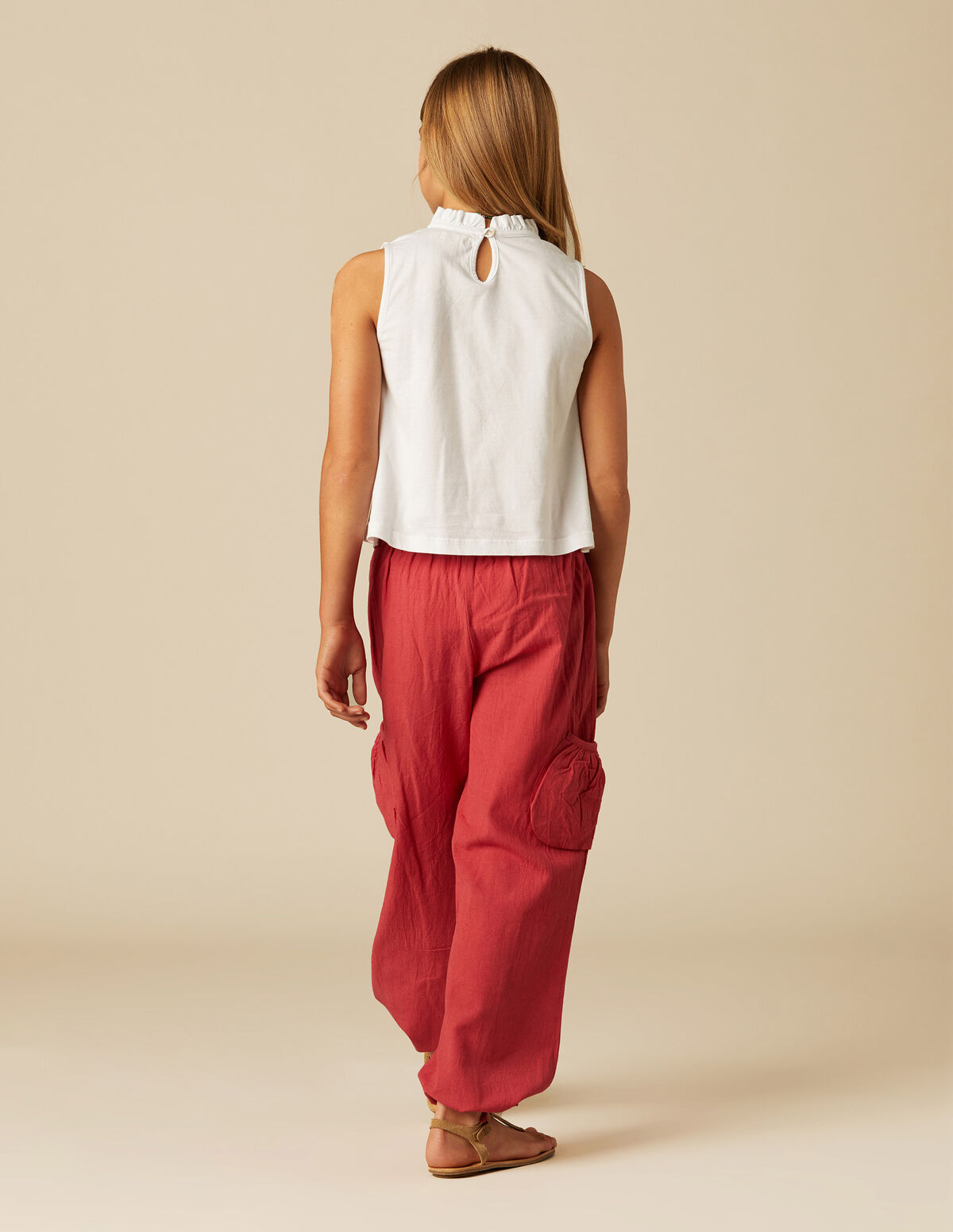 BLUE POCKET LINEN TROUSERS