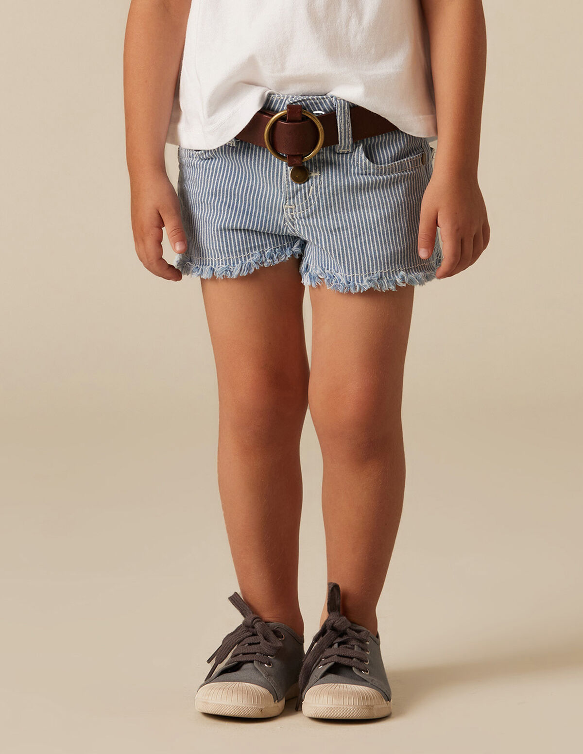 SHORT RAYURE ROUGE