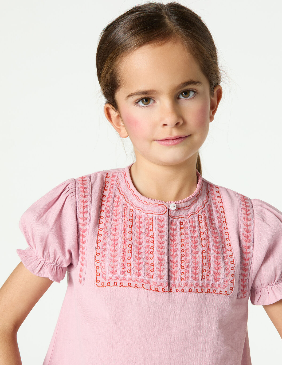 PINK EMBROIDERED SHIRT