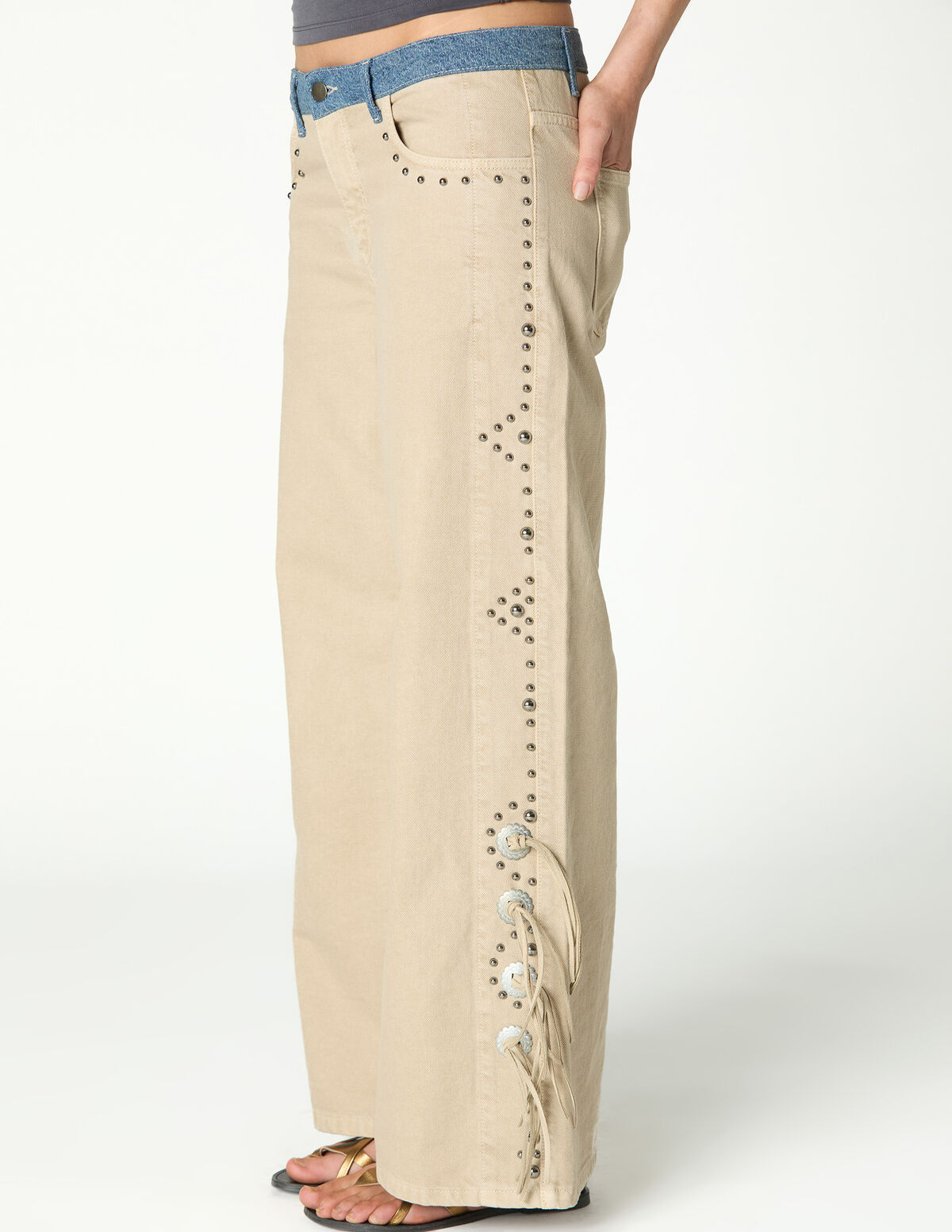 PANTALON TACHAS COWBOY BEIGE/CONTRAST