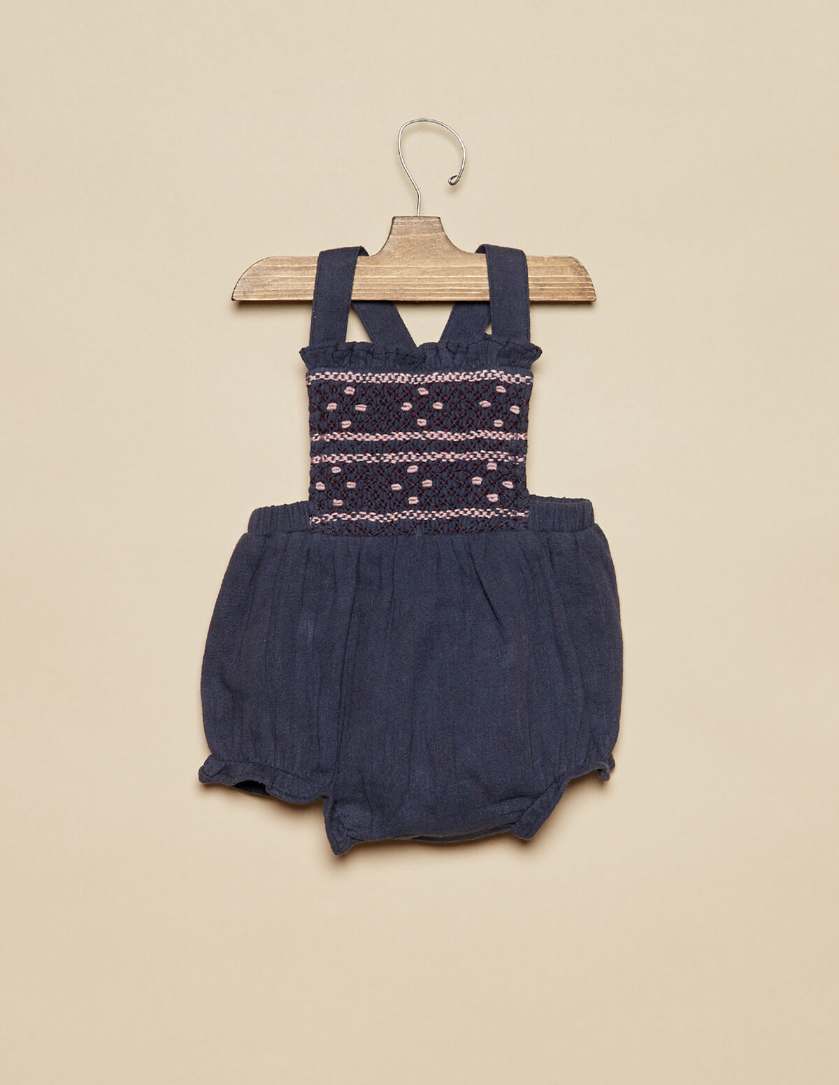 BERRY SMOCKED PLAYSUIT