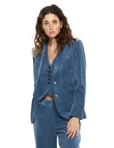 Blue corduroy blazer with  pockets - View all > - Nícoli