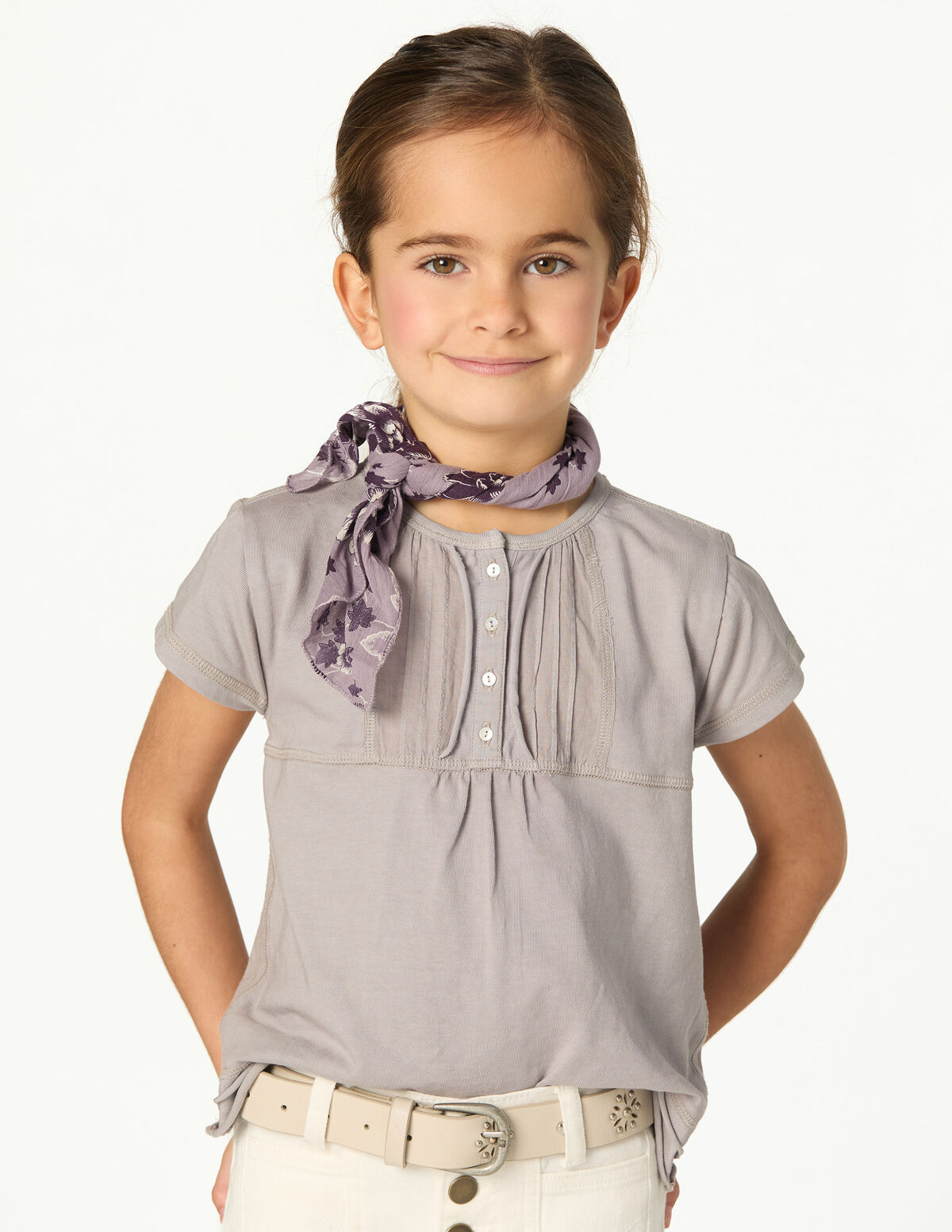 ANILINE BLUE PIN-TUCK T-SHIRT