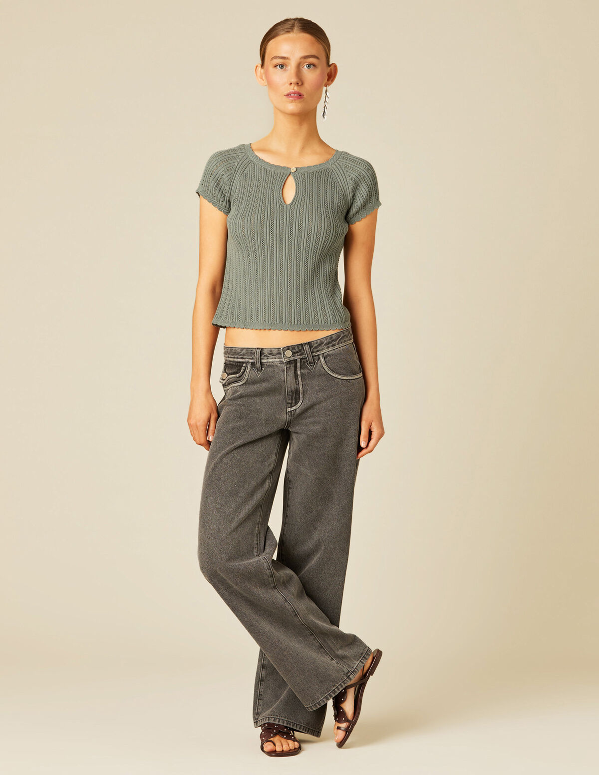 WHITE EMBROIDERED TROUSERS