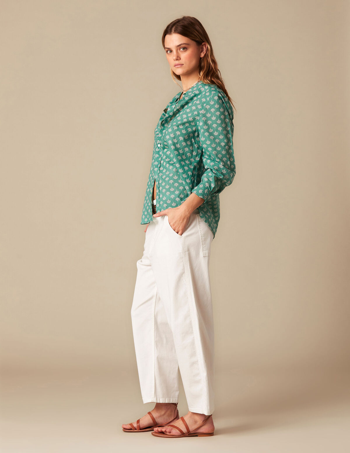 CAMISA HOJAS AZUL