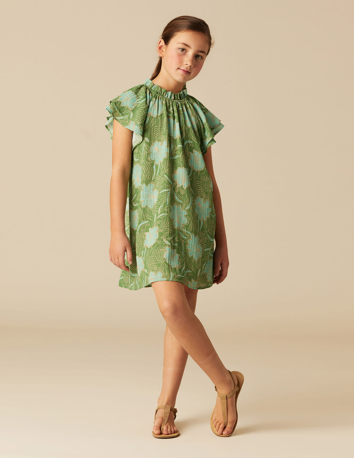 VESTIDO PRINT FLOR VERDES