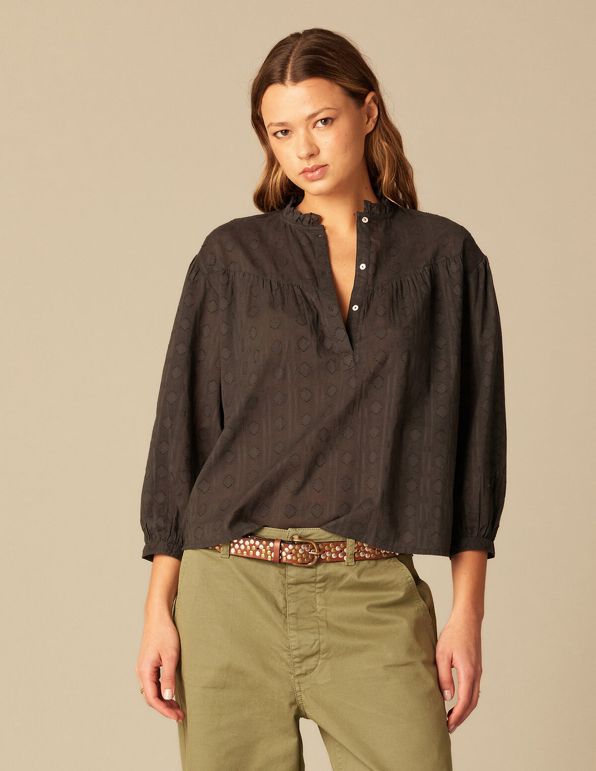 CHEMISE LOSANGES ANTHRACITE