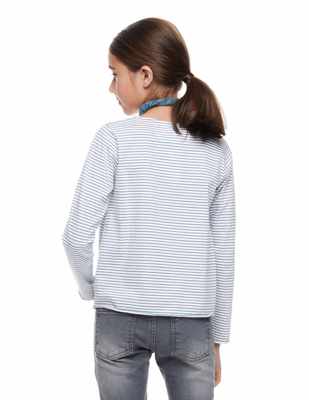 Camiseta manga larga rayas multicolor