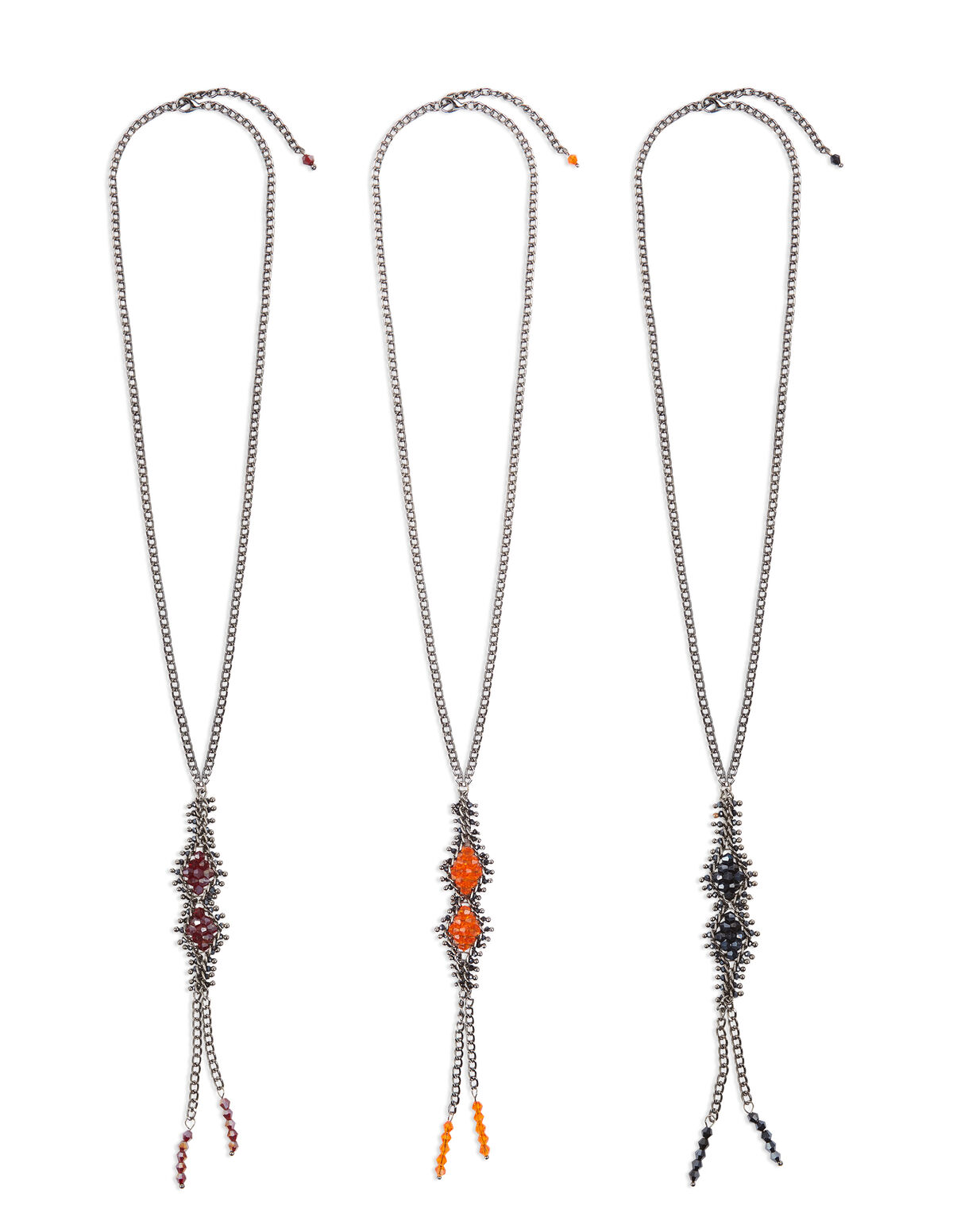 COLLIER BEADS AGATE LOSANGE