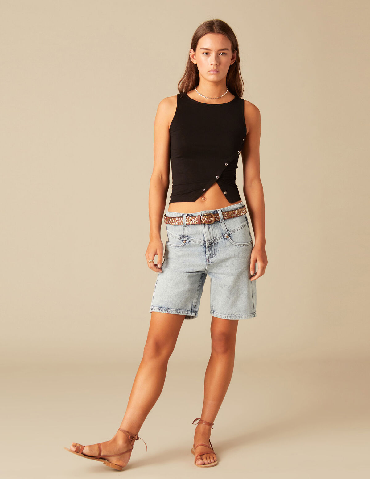 RIBBED BERMUDA SHORTS