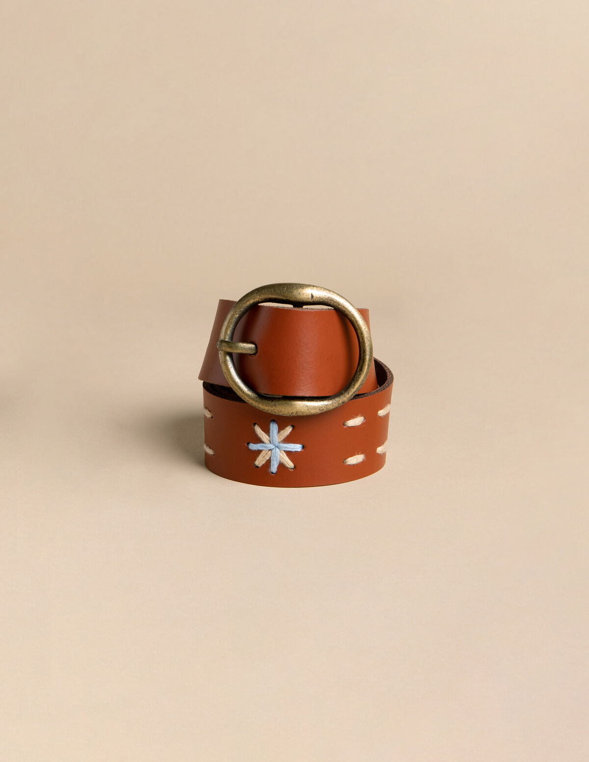 BROWN FLORAL BELT